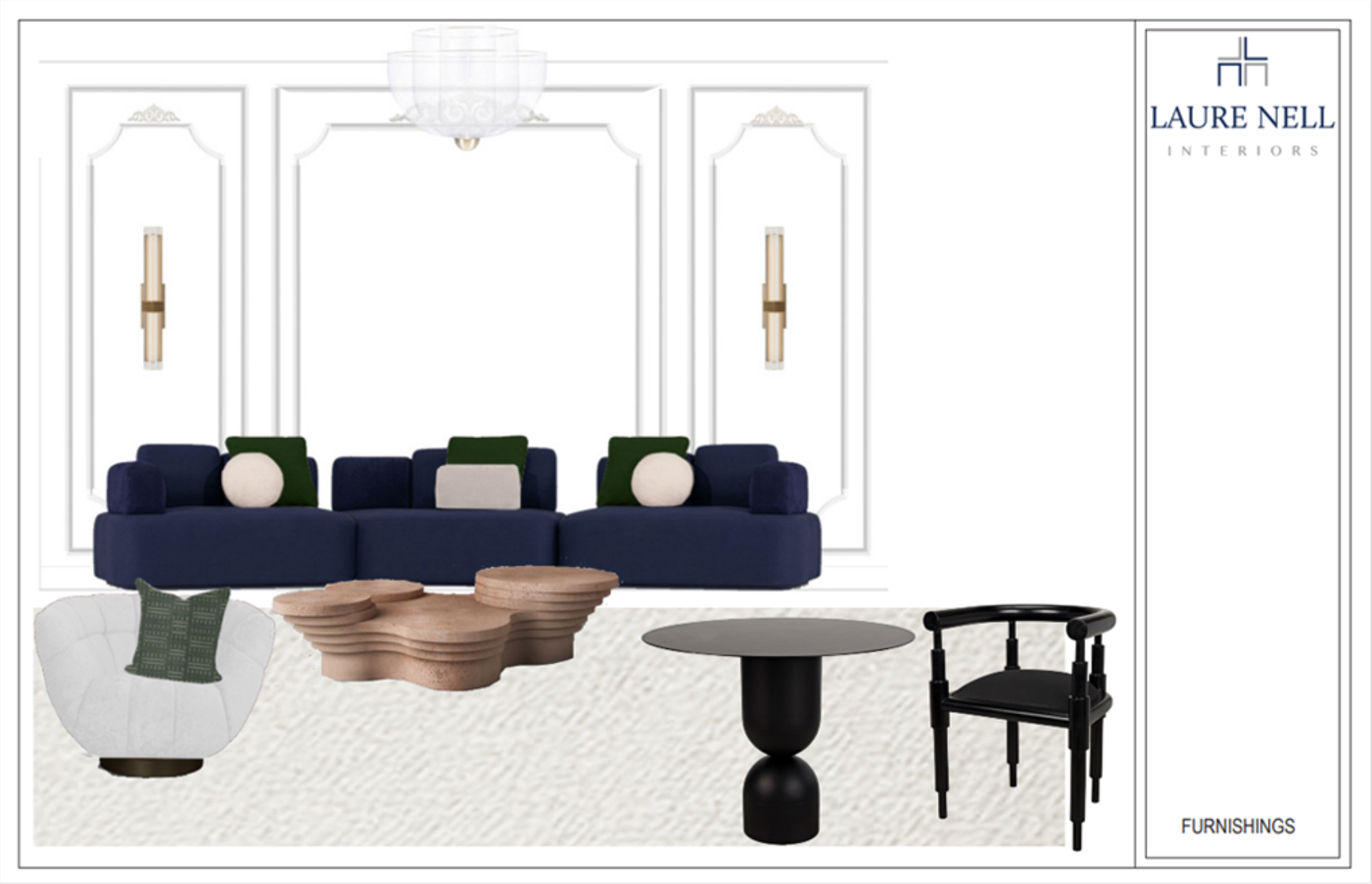Furniture selection, interior design