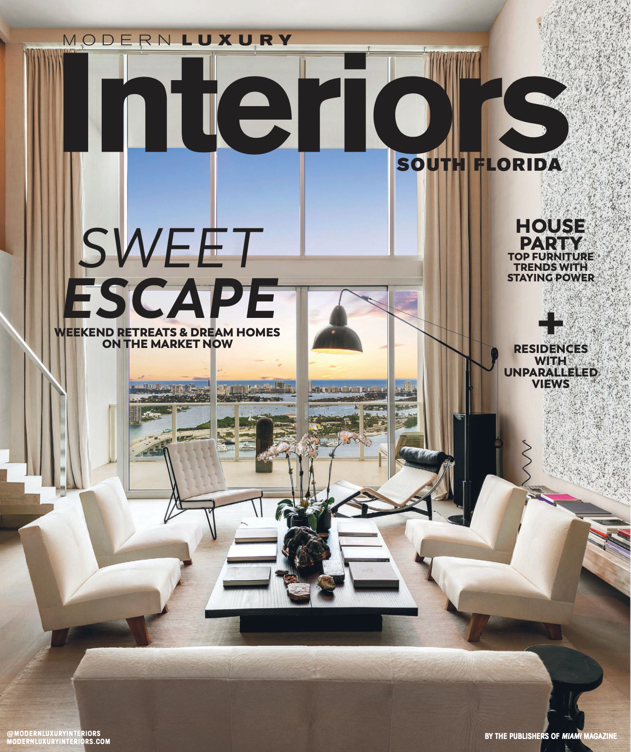 Laure Nell Interiors featured in Modern Luxury Interiors, interior design, balcony, apartment, downtown Fort Lauderdale